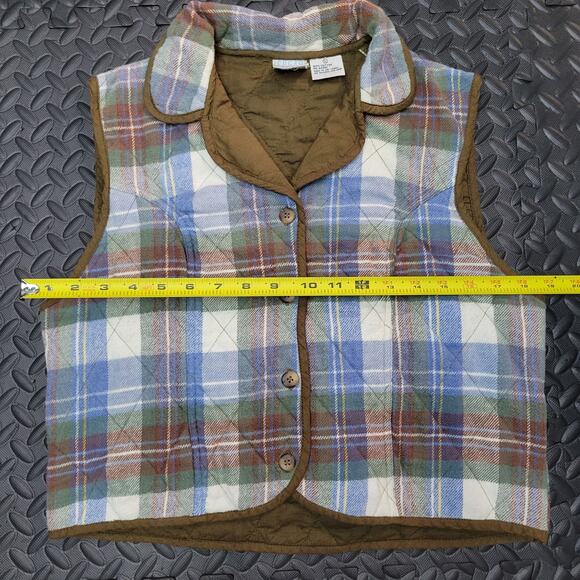 Vintage Sugar Blues Quilted Plaid Vest Size Large - Picture 4 of 5